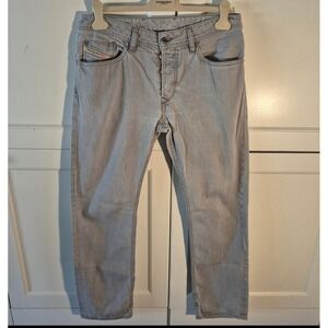 Diesel Waykee Regular Straight Leg Jeans Mens W32 L32 Light Grey Wash 0824H